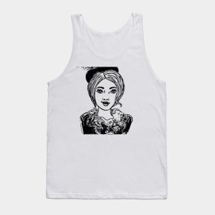 Woman in a hat Tank Top